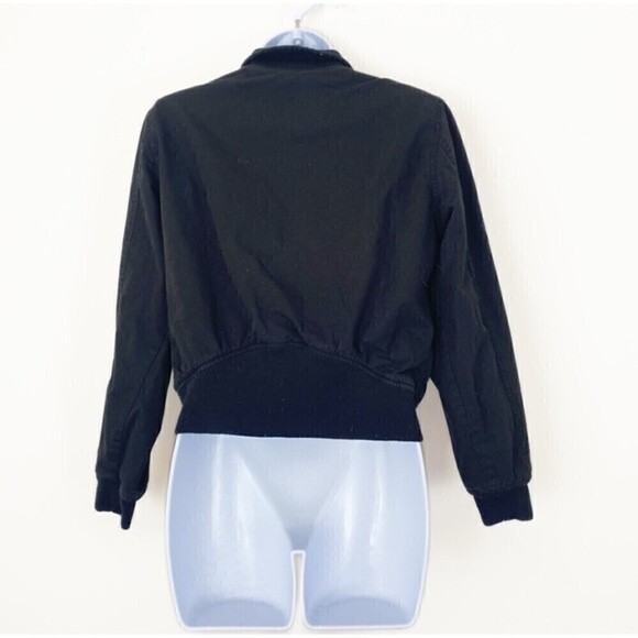 HD HARLEY DAVIDSON Black Motorcycle Biker Jacket Military Bomber Size XS - Picture 4 of 7